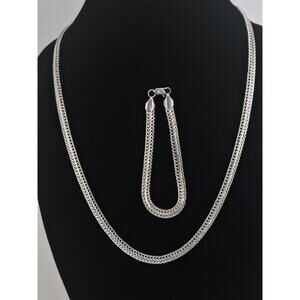 Gorgeous Sterling Silver Necklace Bracelet Mint Condition 6mm Unique Style Look